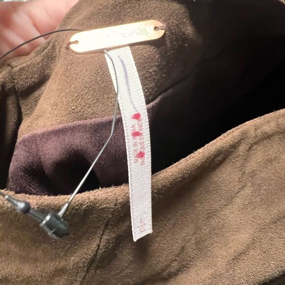 Free People Sienna Suede Mini Dress in Brunette Combo NWOT - Picture 7 of 8